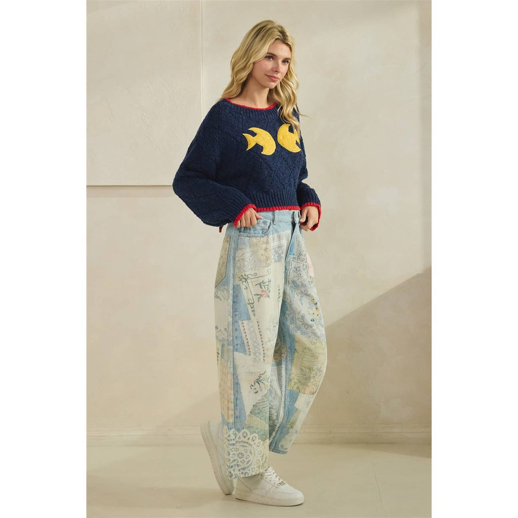 Printed Knitted Sweater