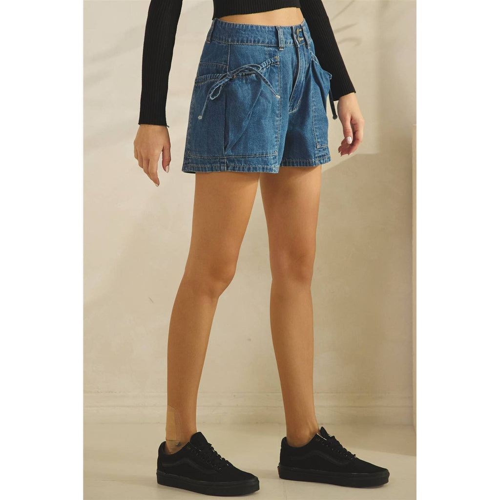 Denim Shorts with Pocket Detail