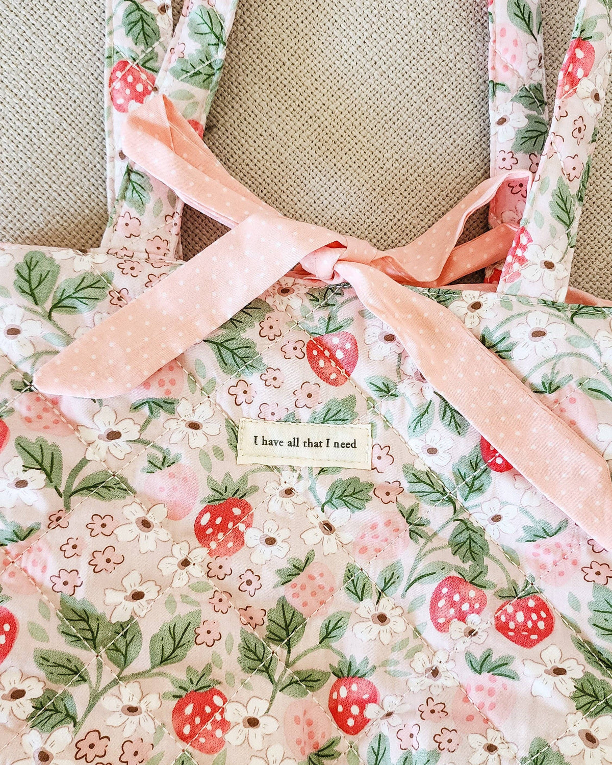 I Have All That I Need Cotton Quilted Tote Bag