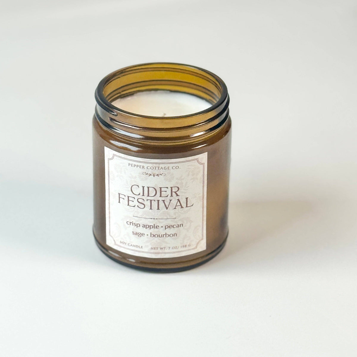 Cider Festival - Apple, Pecan, Bourbon, Sage 7 oz Soy Fall Candle