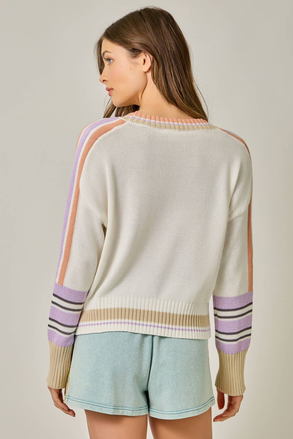 61359 Color Block Pullover Sweater