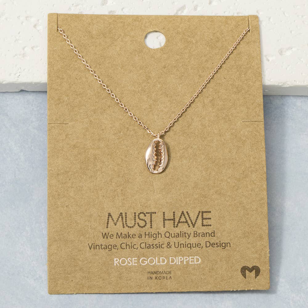 18K Gold Dipped Cowrie Shell Pendant Necklace