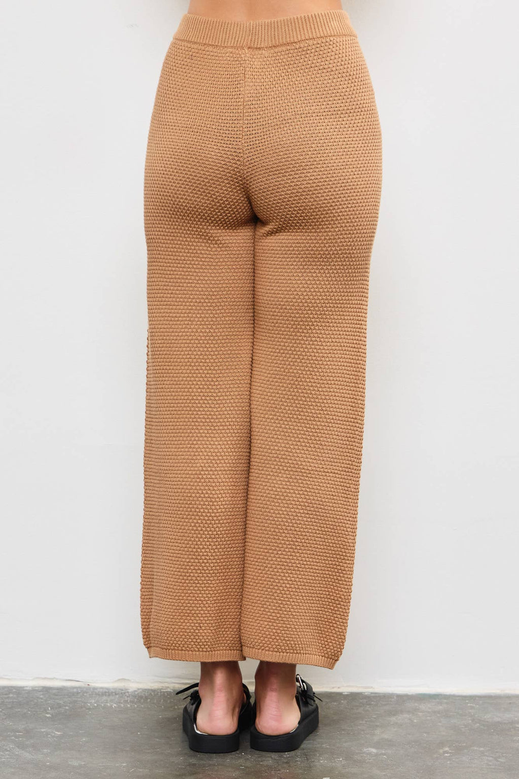 KNIT WIDE LEG PANTS