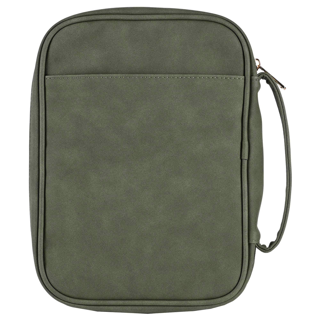 White Dove Bible Case Embroidered Cross Green XLarge