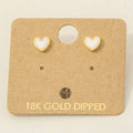 Gold Dipped Mini Enamel Heart Stud Earrings