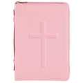 White Dove Bible Case Embossed Cross Pink XLarge