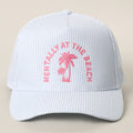 MENTALLY AT THE BEACH Embroidered Seersucker Trucker Hat