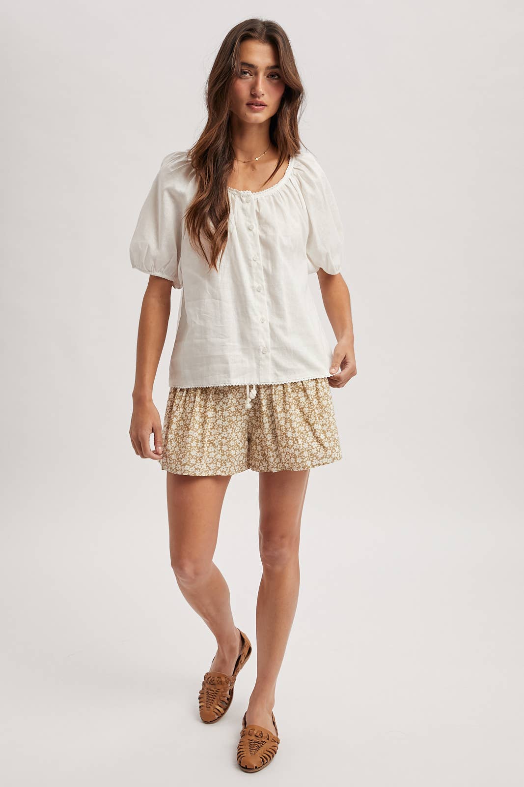 FLORAL DRAWSTRING SHORTS / WL25-11864