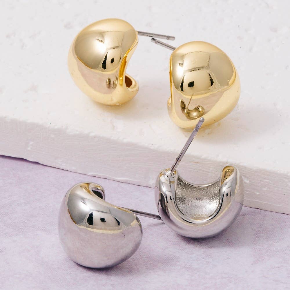 Gold Dipped Spherical Hoop Earrings