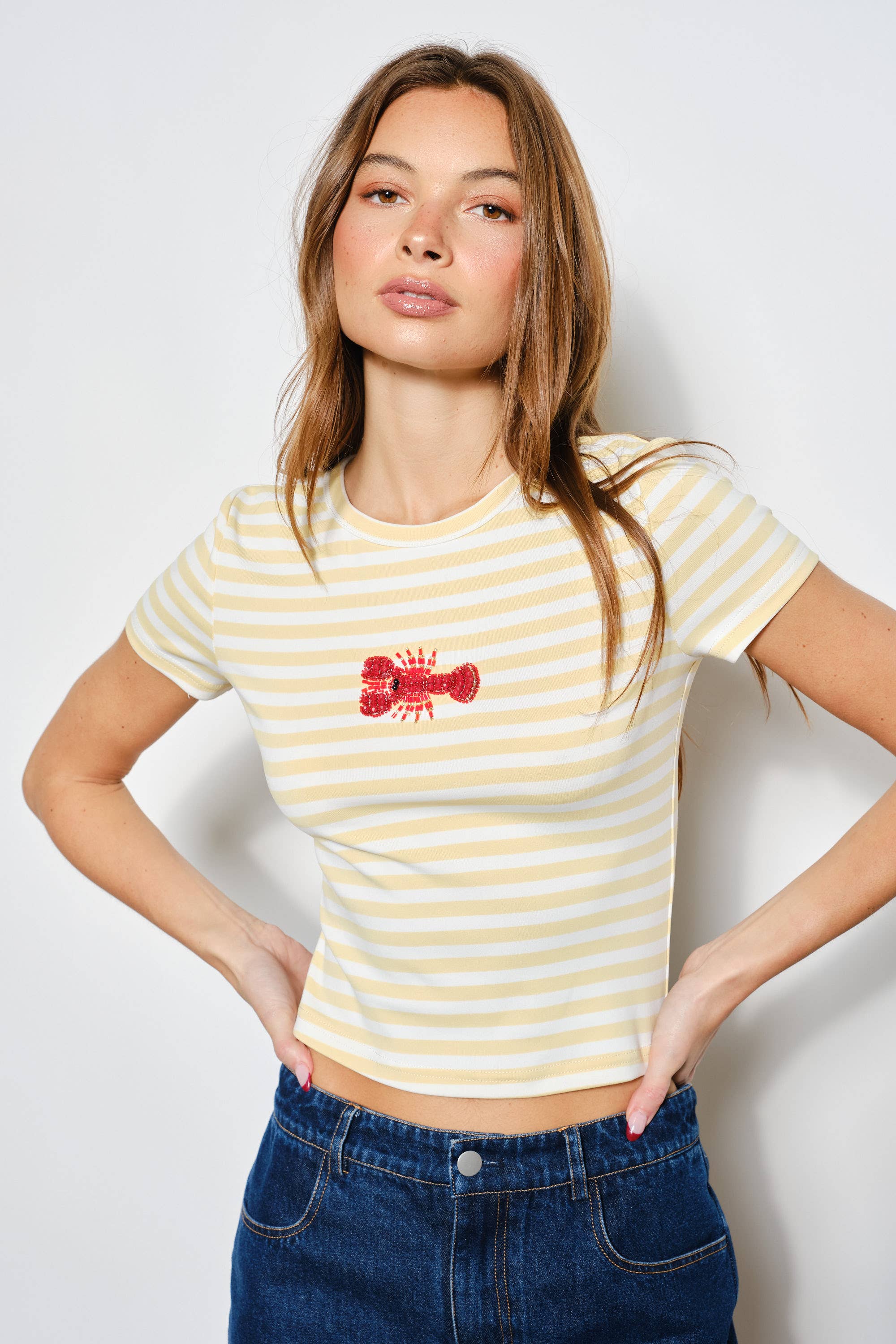 ZANDRA LOBSTER BEADED TEE