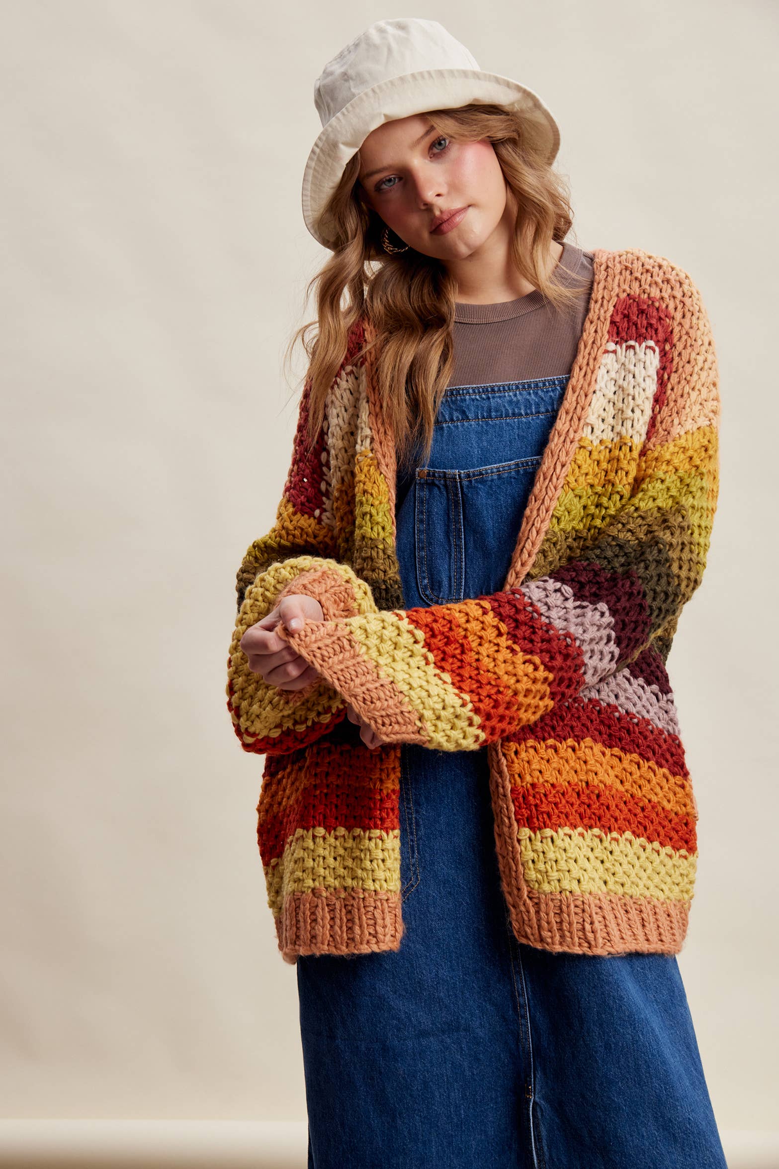 Rainbow Hand-Crochet Open Cardigan LSW0620