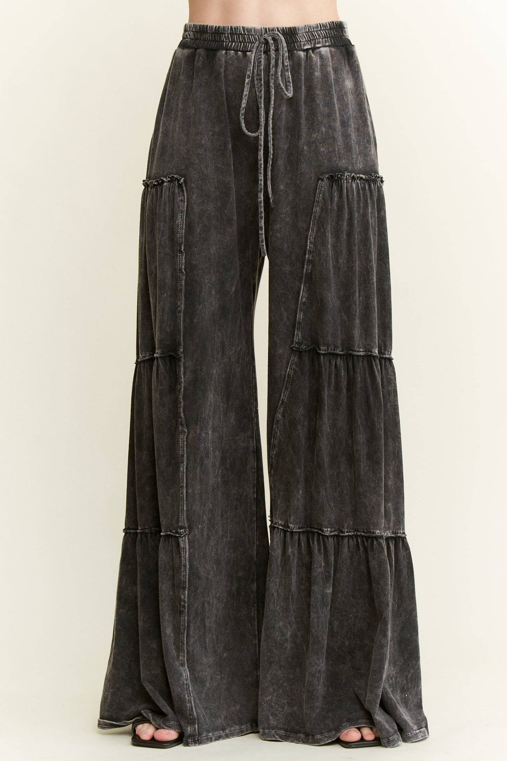 Mineral Washed Tiered Wide Leg Pants HP5033P1