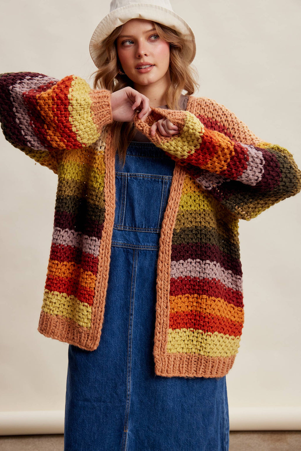 Rainbow Hand-Crochet Open Cardigan LSW0620