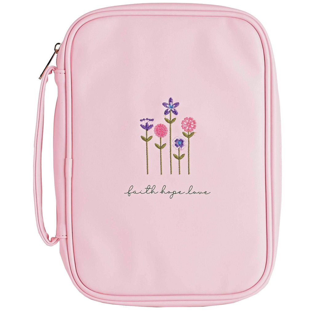 White Dove Bible Case Pink Faith Hope Love Large