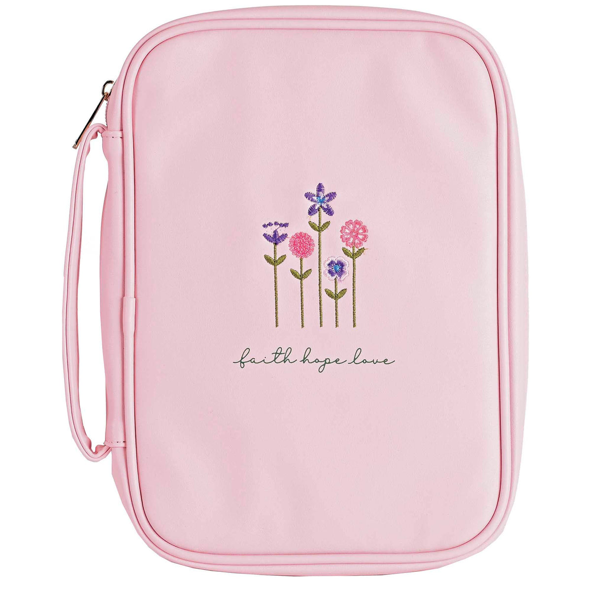 White Dove Bible Case Pink Faith Hope Love Large