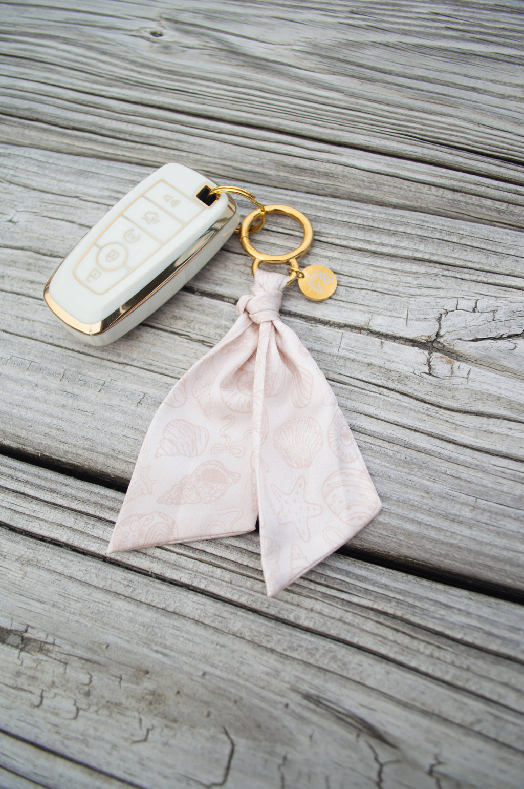 Ivory Tides Satin Keychain