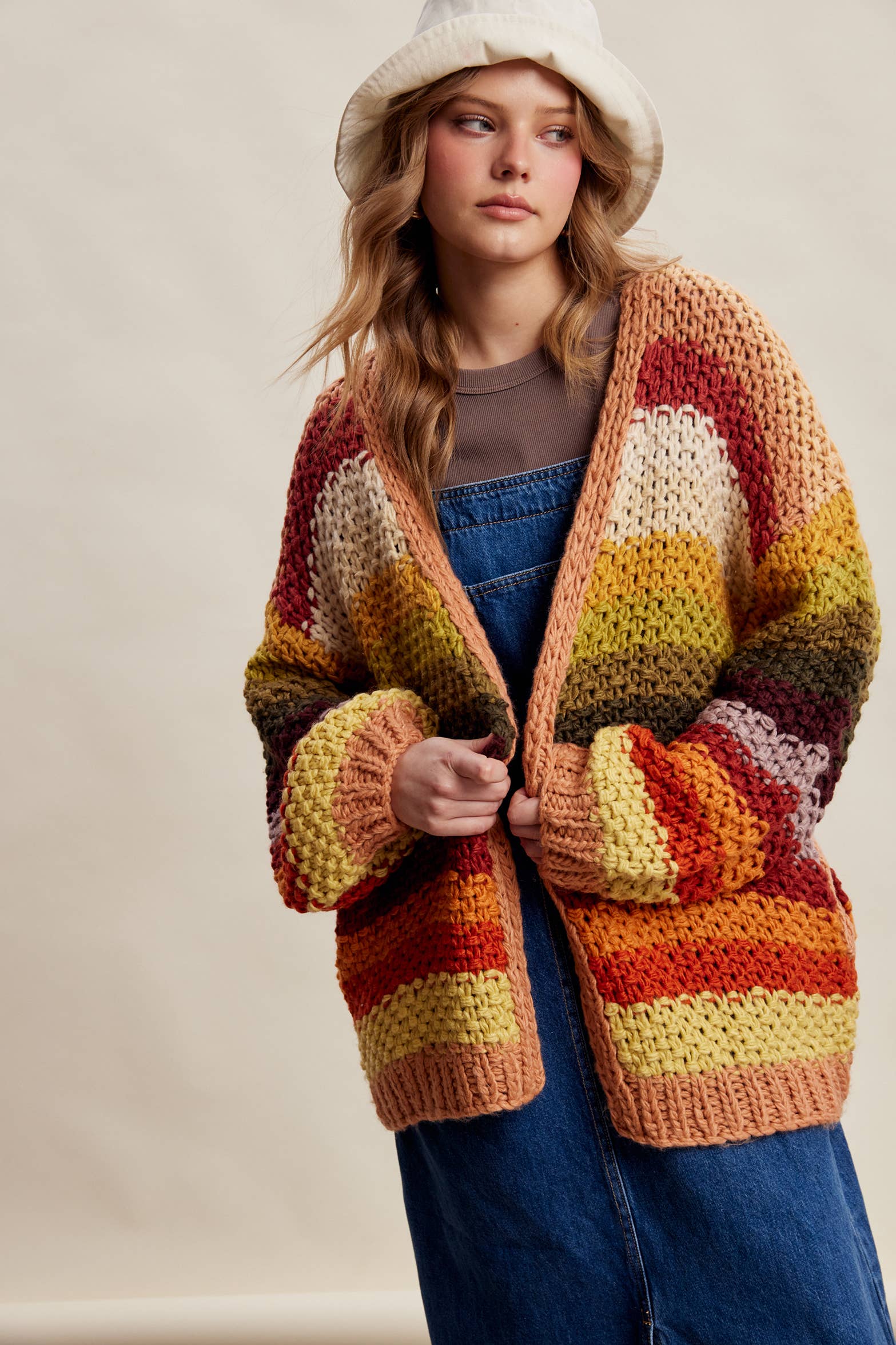 Rainbow Hand-Crochet Open Cardigan LSW0620