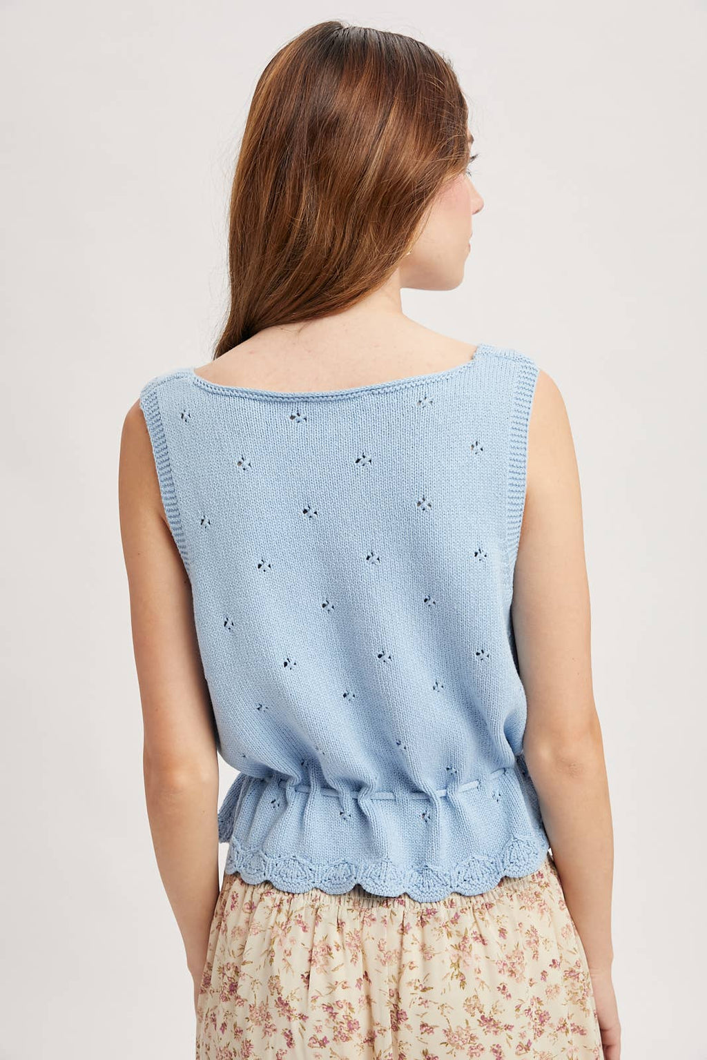 SCALLOP HEM SWEATER TANK TOP / WL25-11932