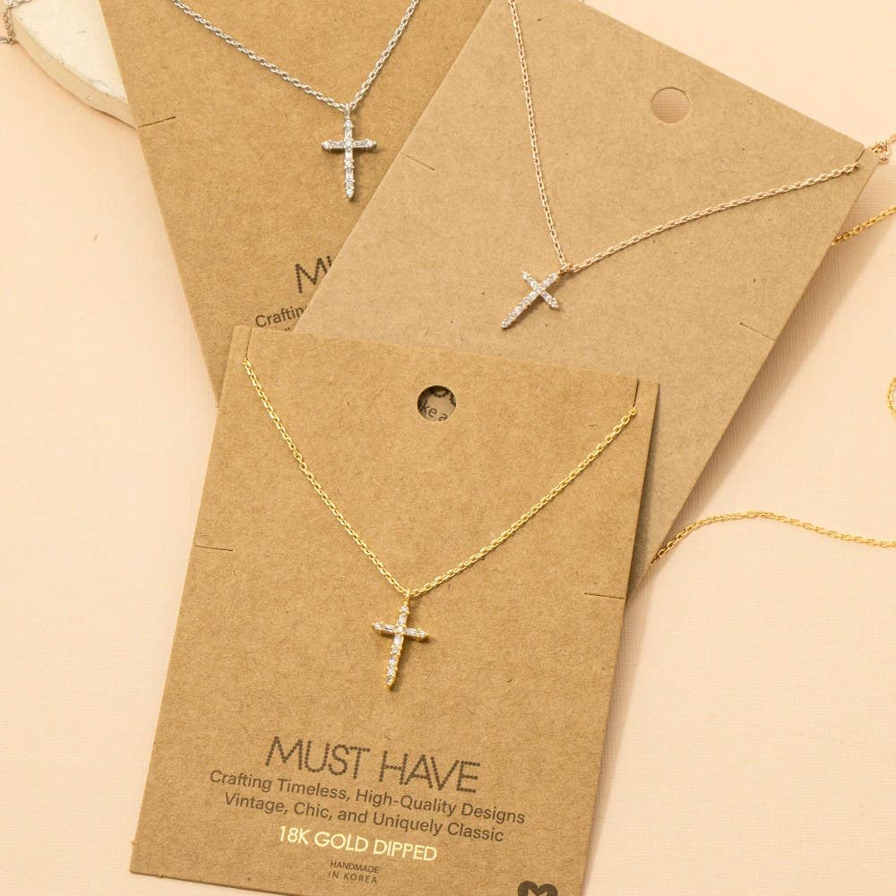 Cz Cross Pendant Necklace