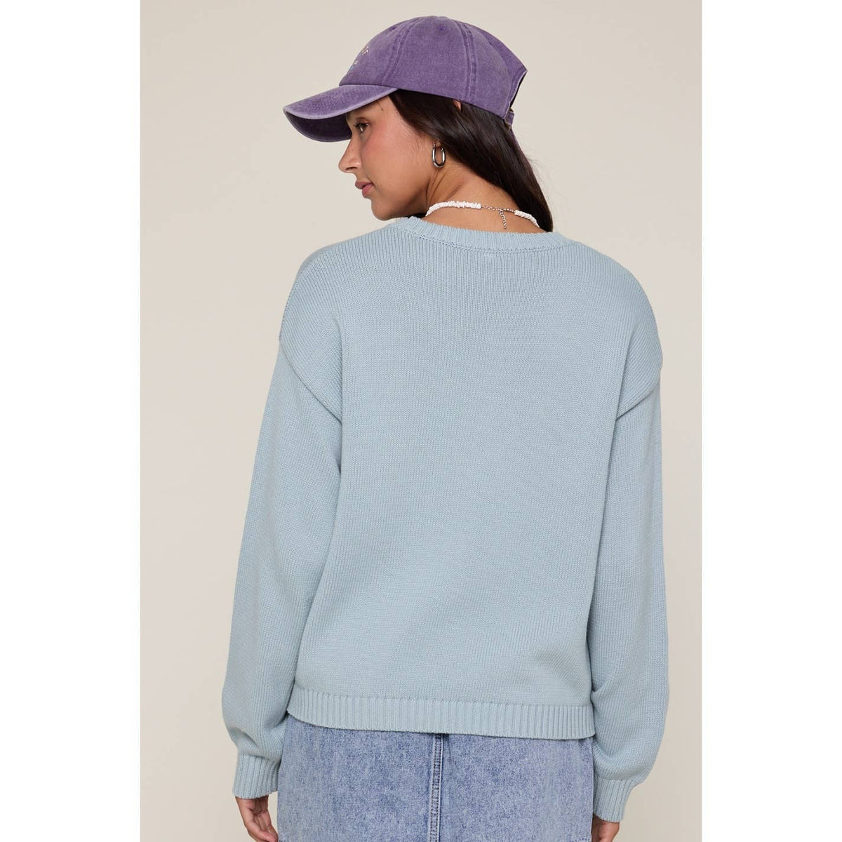 'FISH' GRAPHIC COASTAL CREWNECK SWEATER / WL25-12103
