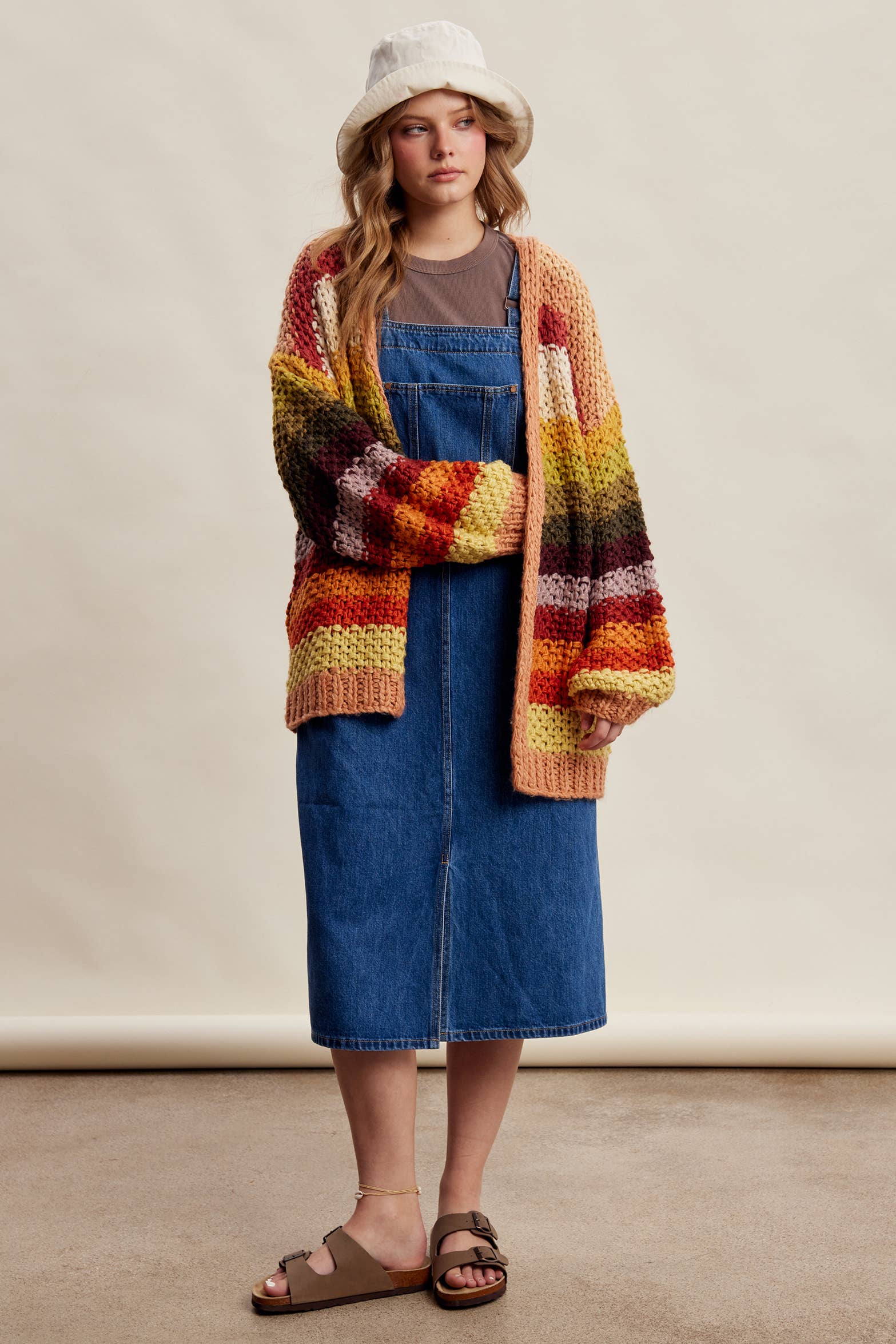 Rainbow Hand-Crochet Open Cardigan LSW0620
