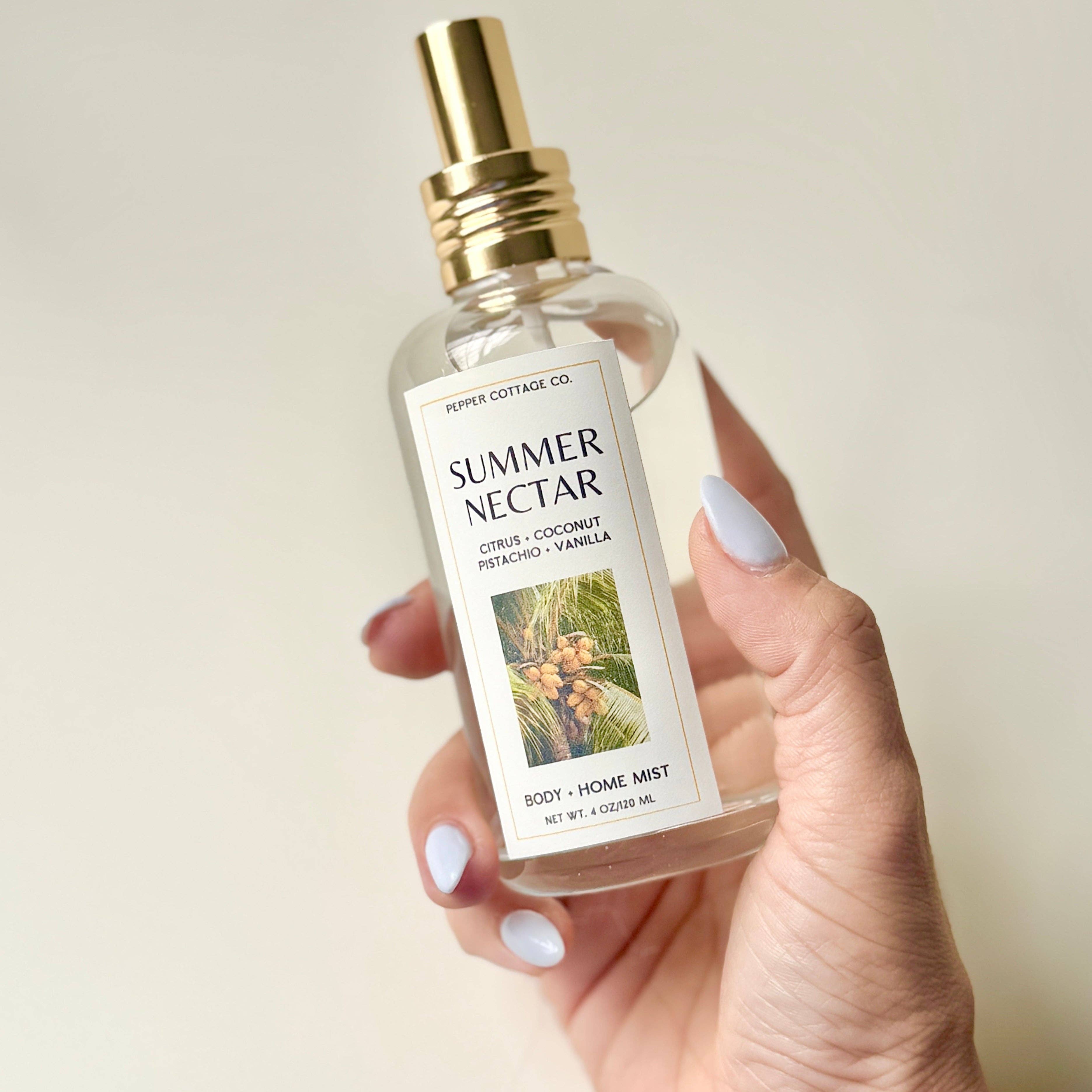 Summer Nectar 4 oz Body & Home Mist | Citrus + Coconut + Pistachio + Vanilla