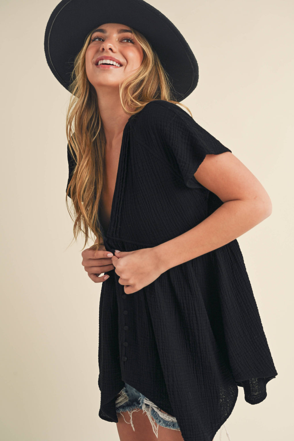 8275DD Florise Button Down Blouse