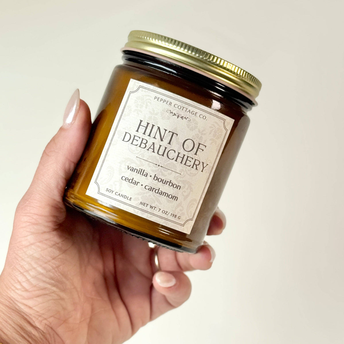 Hint of Debauchery- Vanilla,Bourbon, Cedar, Leather, Vanilla 7 oz Soy Fall Candle