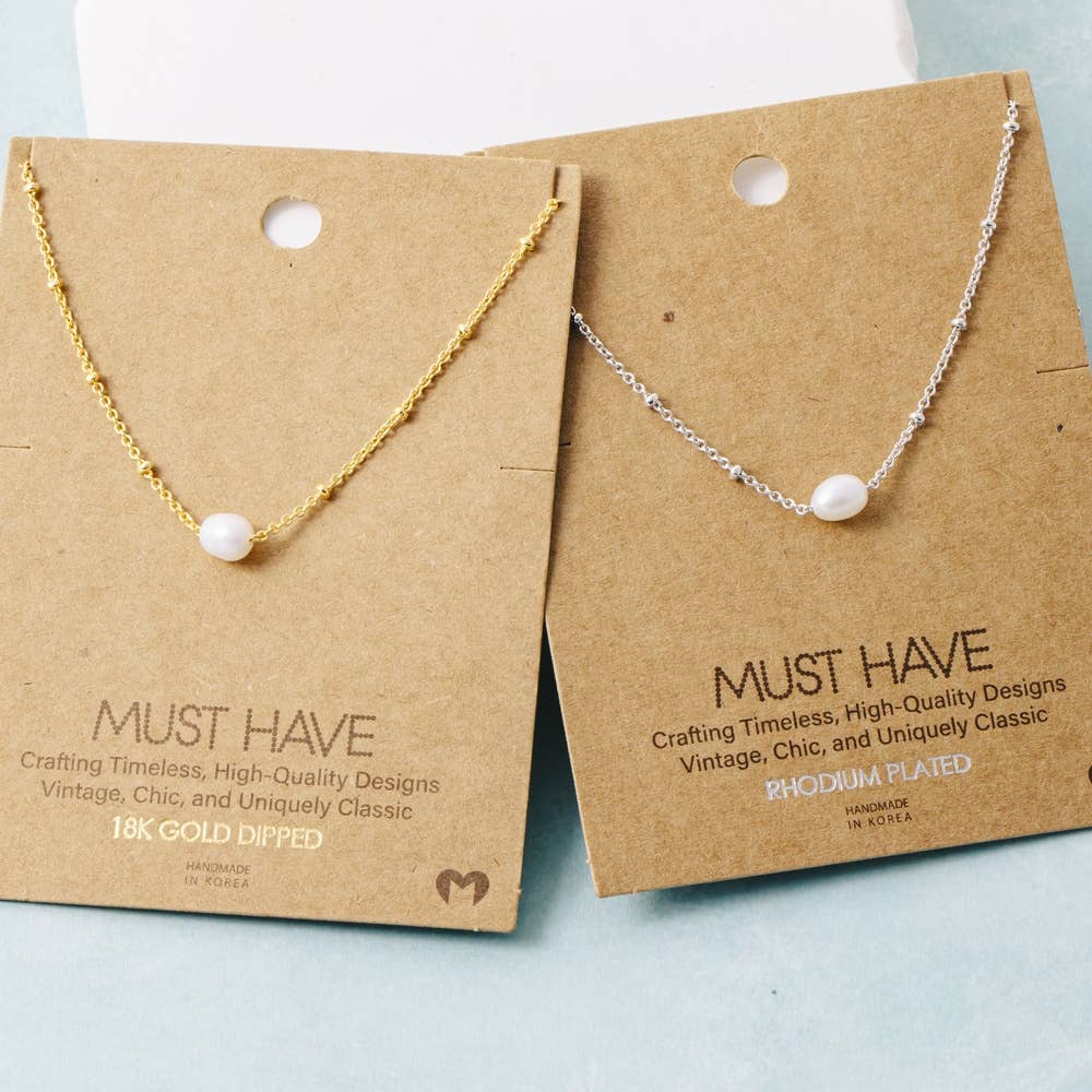 Gold Dipped Pearl Pendant Necklace