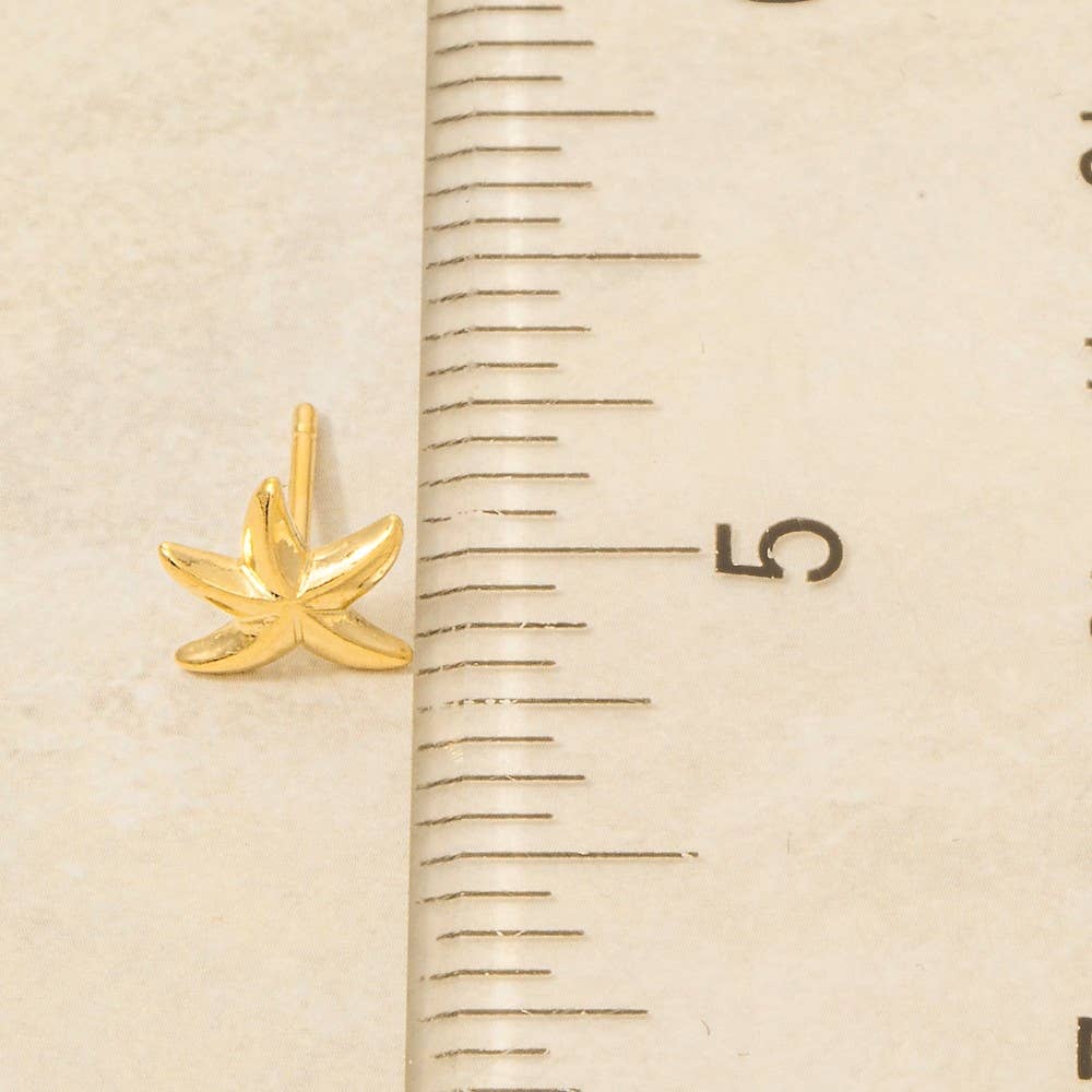 Gold Dipped Dainty Starfish Stud Earrings