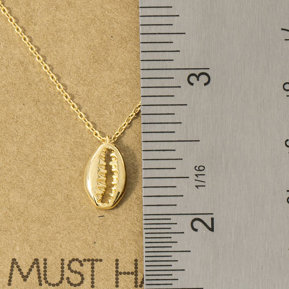 18K Gold Dipped Cowrie Shell Pendant Necklace