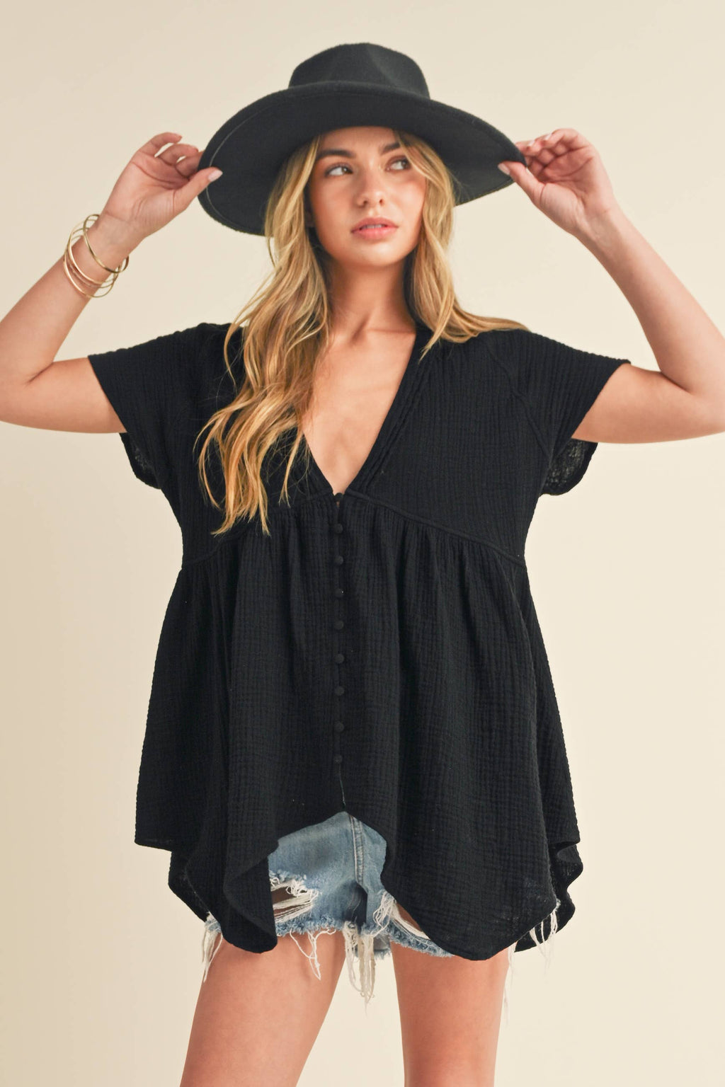 8275DD Florise Button Down Blouse