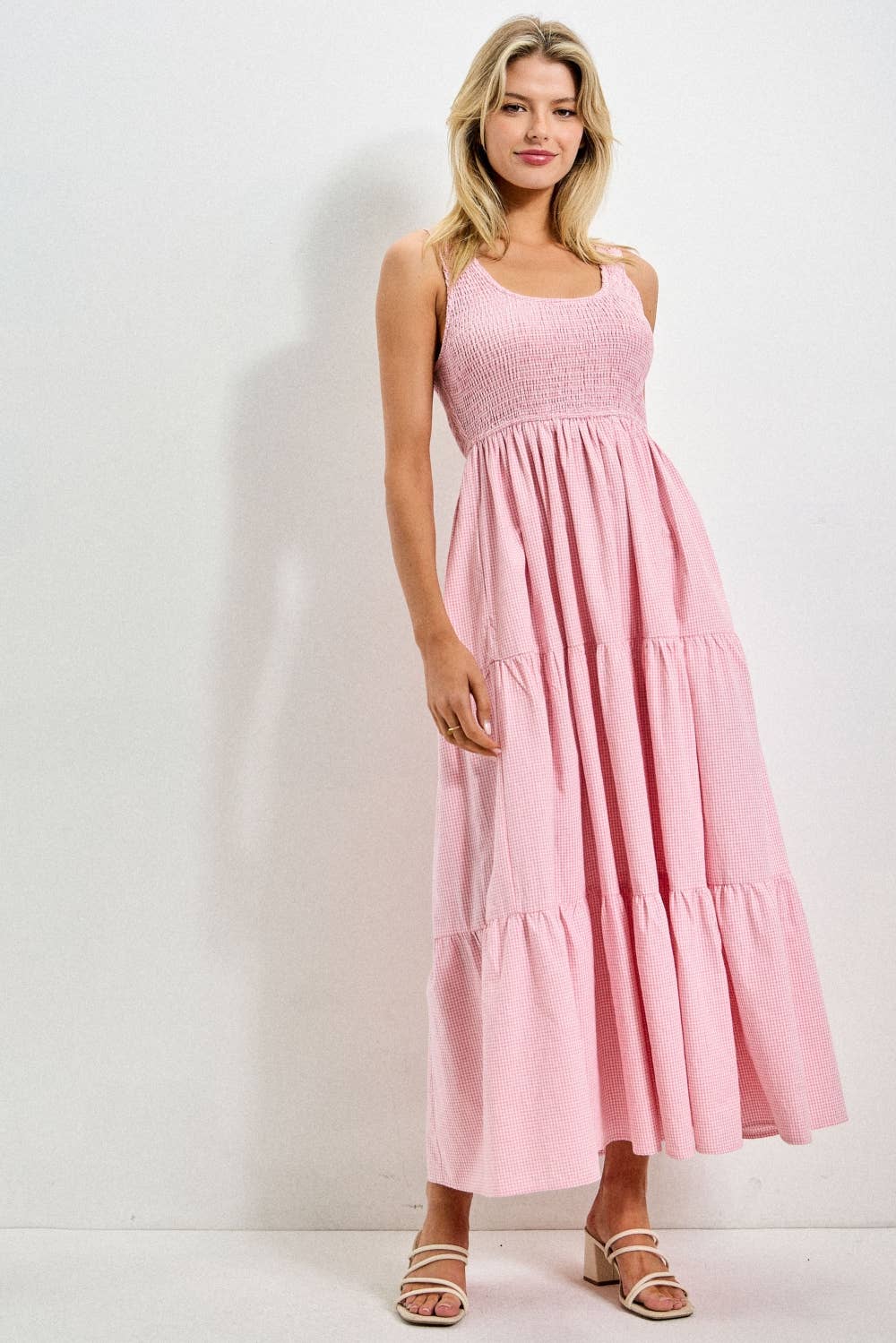 SMOCKED BODICE MAXI DRESS