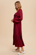 BOW SATIN MAXI DRESS
