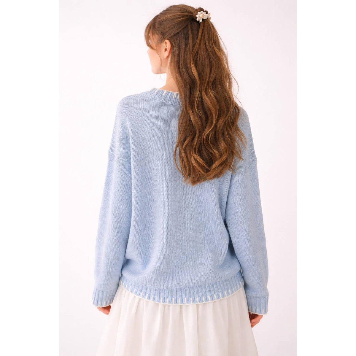 MY LOVELY SHELL CASUAL PULLOVER SWEATER