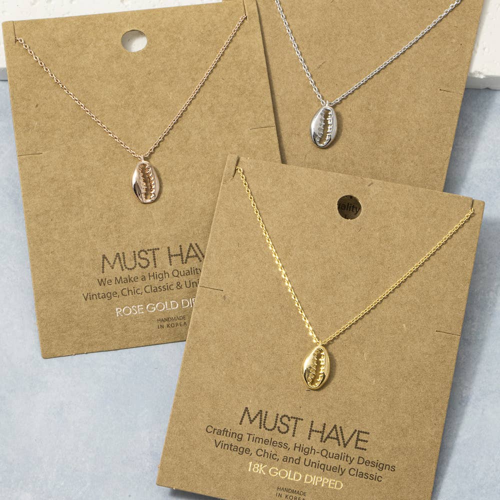 18K Gold Dipped Cowrie Shell Pendant Necklace