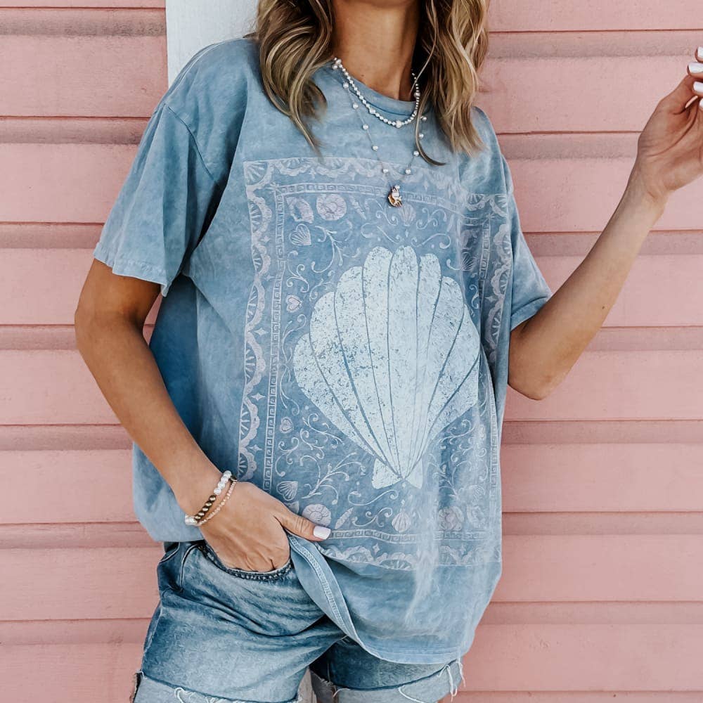 Seaside Seashell Mineral Wash Tee