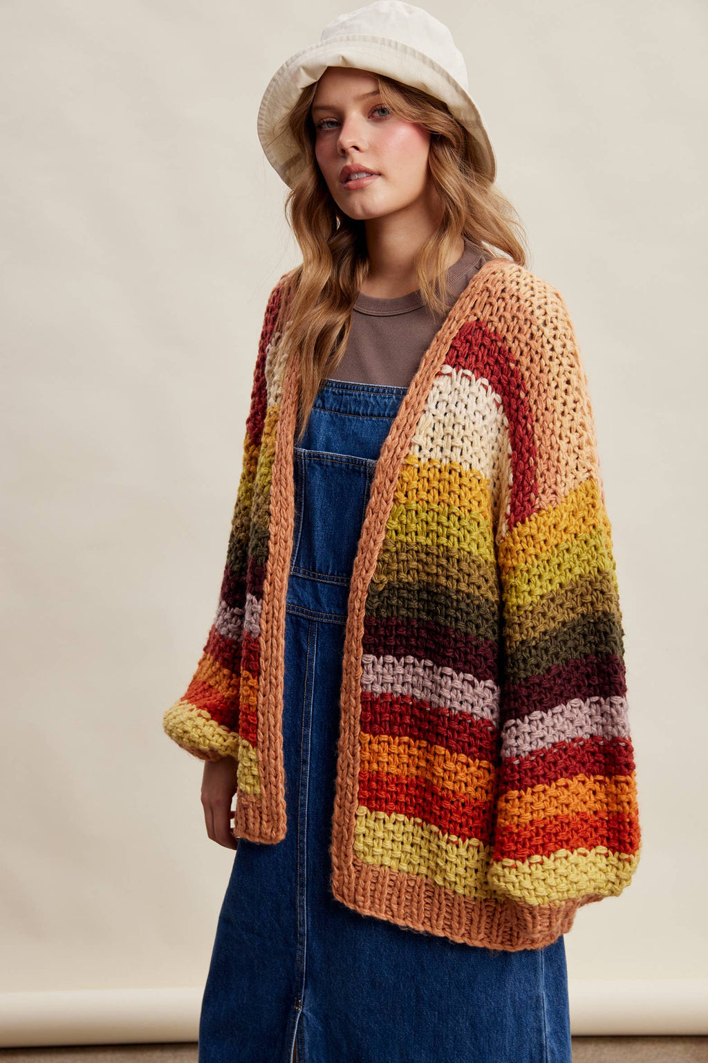Rainbow Hand-Crochet Open Cardigan LSW0620