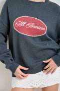 ALL AMERICAN EMBROIDERED SWEATER