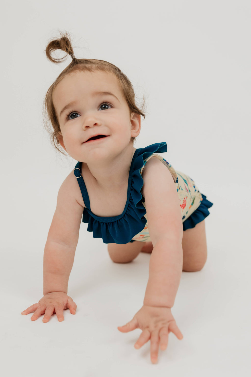 Coral Reef Ruffle Leg One Piece Girls Swimsuit