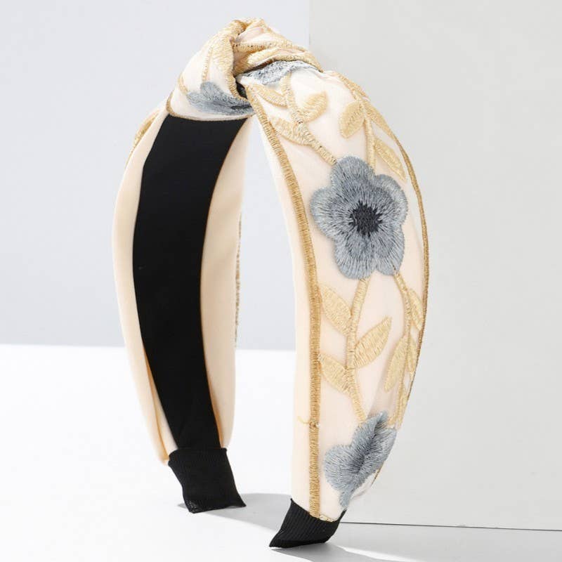 FLORAL COTTAGECORE  EMBROIDERY HAIR BAND HEADBAND | 40HB166