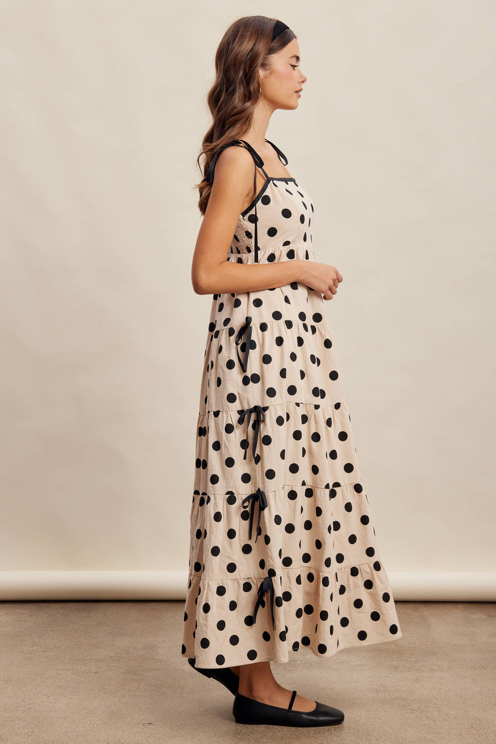 Polka Dot Tiered Maxi Dress LD1634