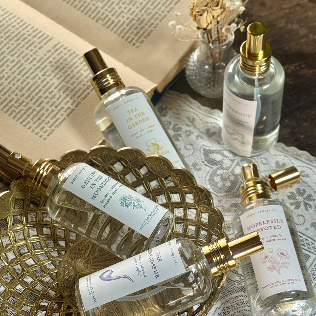 Hopelessly Devoted 4 oz Body, Room, and Linen Mist | Poppy, Pear, Orchid, Vanilla | Floral, Fruity Feminine Body & Room Mist