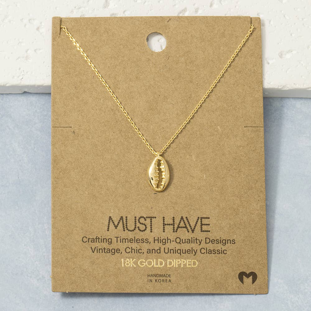 18K Gold Dipped Cowrie Shell Pendant Necklace