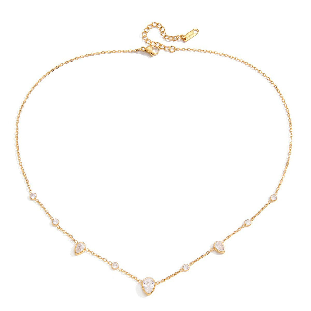 18K STAINLESS STEEL TARNISH FREE CZ NECKLACE | 40NK9693