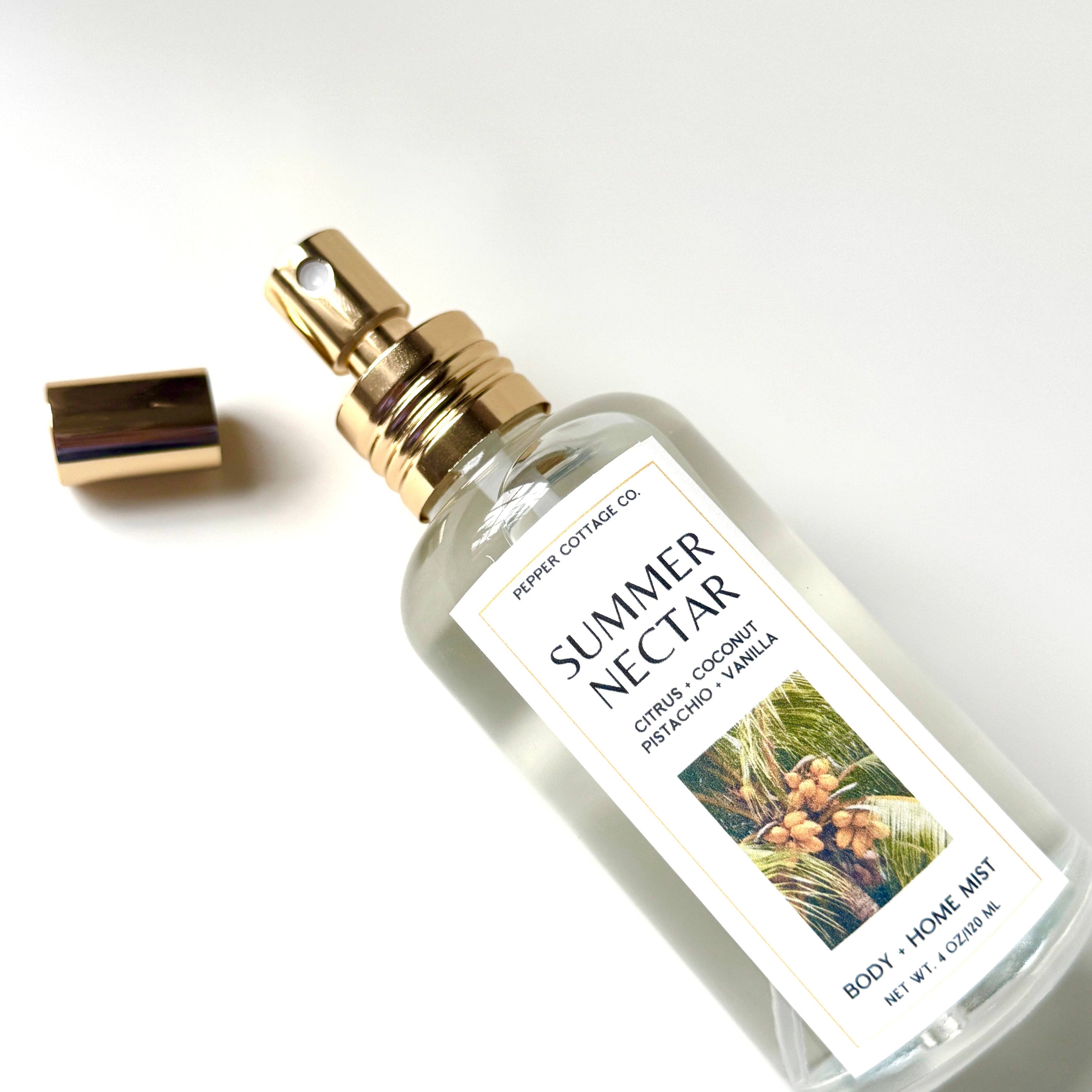 Summer Nectar 4 oz Body & Home Mist | Citrus + Coconut + Pistachio + Vanilla