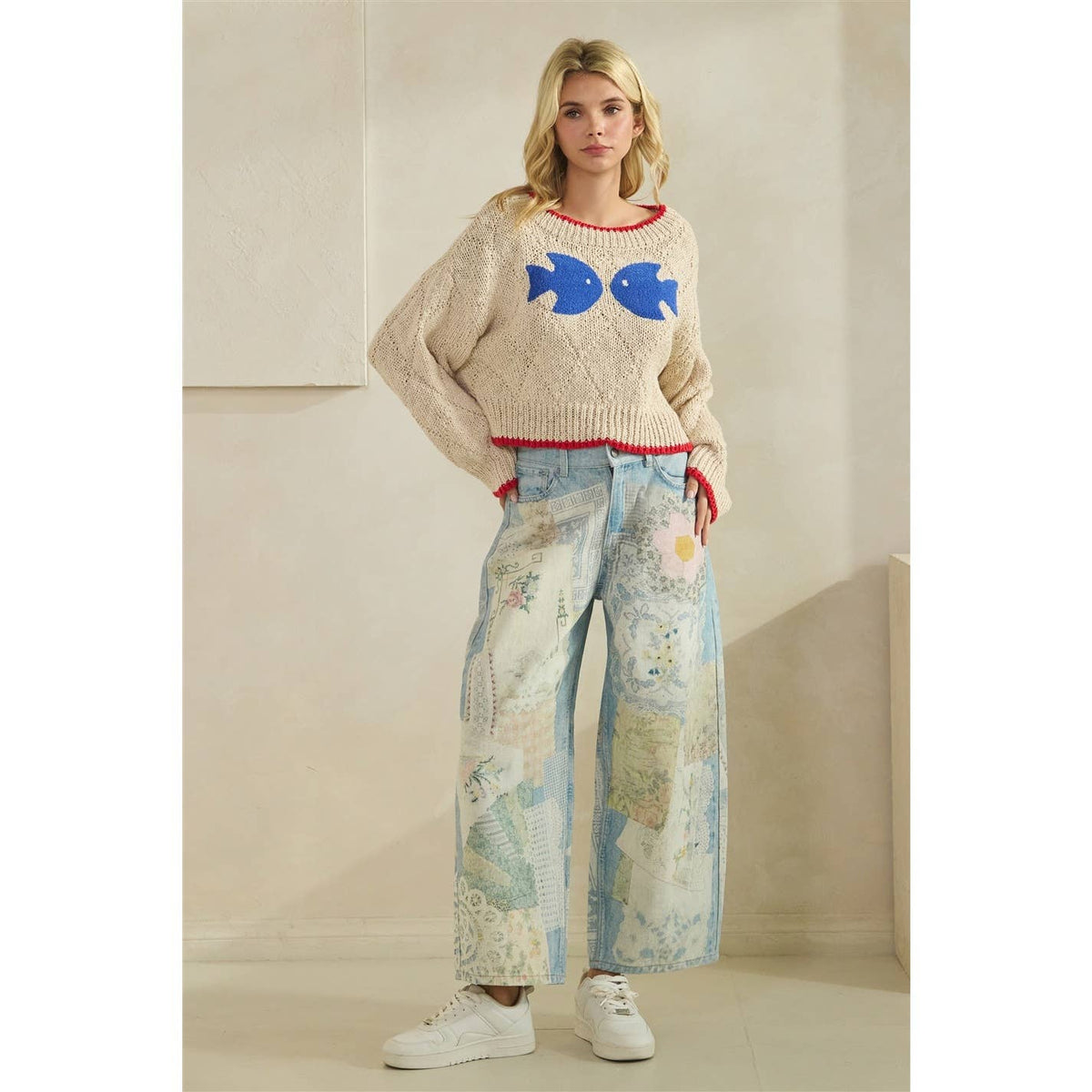 Printed Knitted Sweater