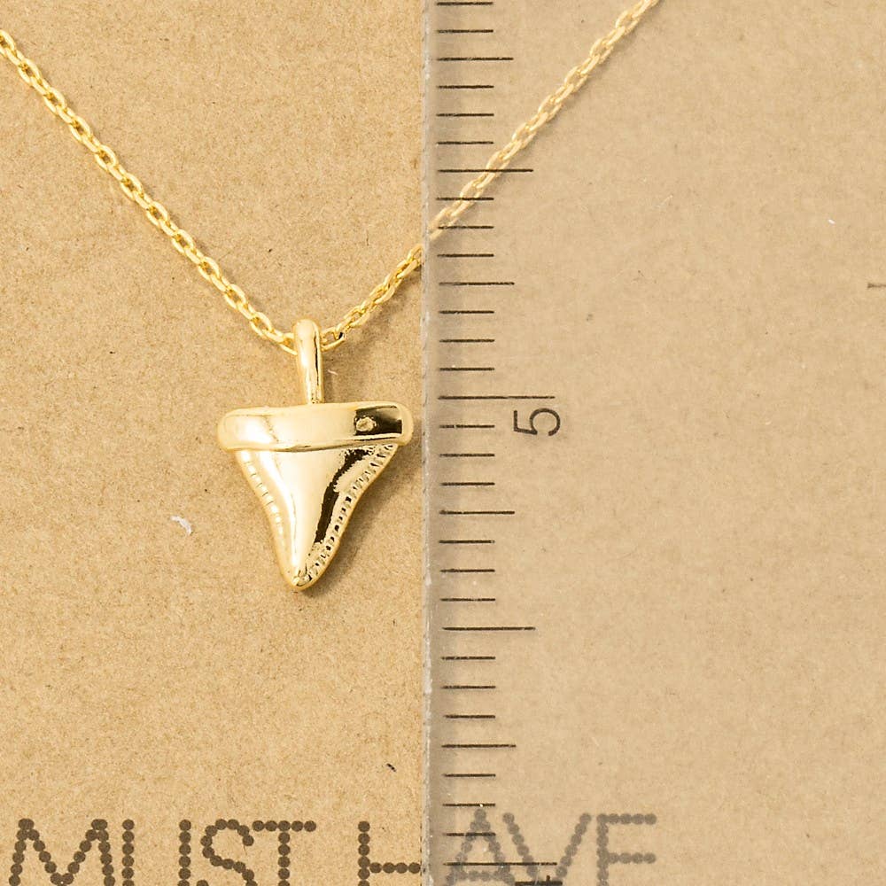 Gold Dipped Shark Tooth Pendant Necklace