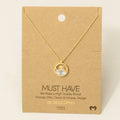 Round Wave Coin Pendant Necklace