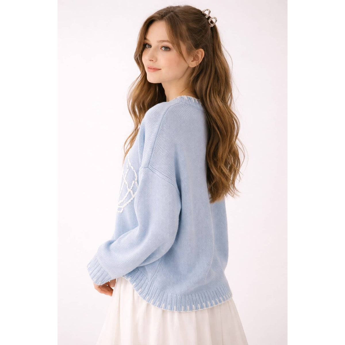 MY LOVELY SHELL CASUAL PULLOVER SWEATER